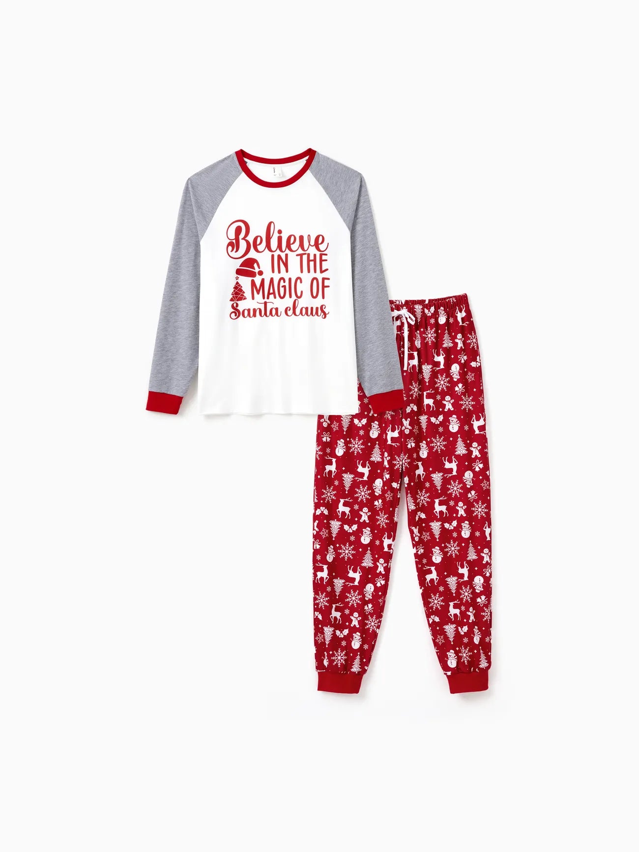 Conjunto de pijama familiar a juego con estampado "Cree en la magia de Papá Noel"