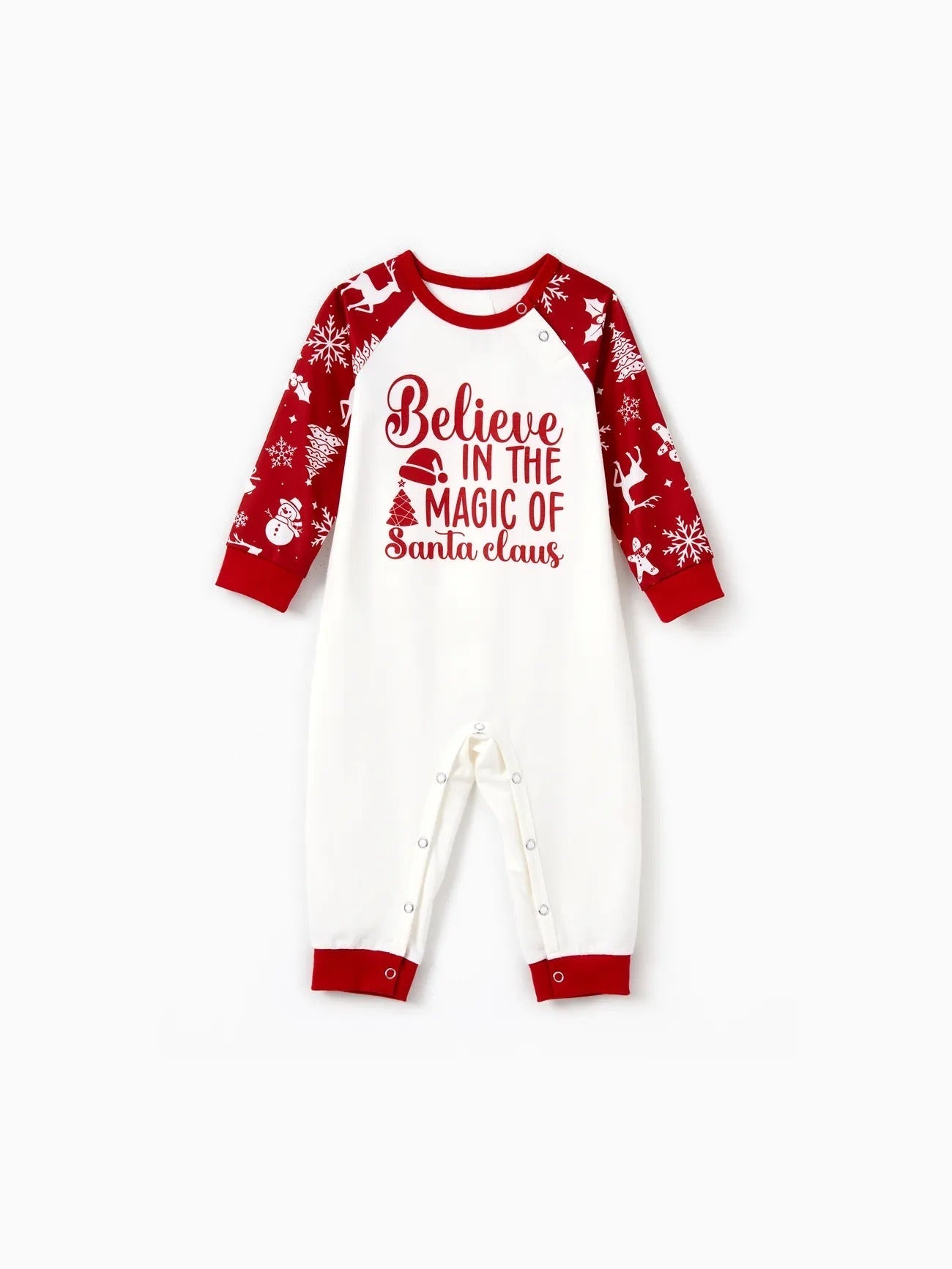 Conjunto de pijama familiar a juego con estampado "Cree en la magia de Papá Noel"