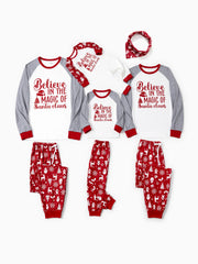 Conjunto de pijama familiar a juego con estampado "Cree en la magia de Papá Noel"