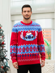 Cartoon Printed Christmas Knitwear Tops