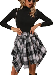 Casual Plaid Patterned Short Skirt