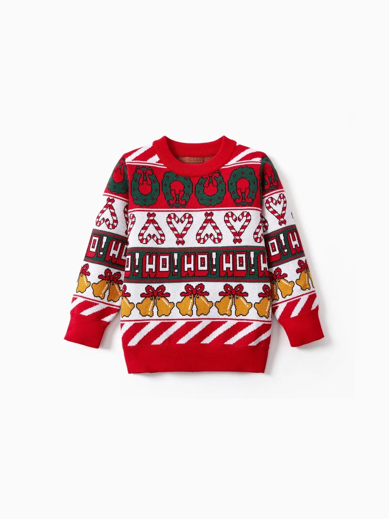 Christmas Bell And Candy Cane Family Sweater