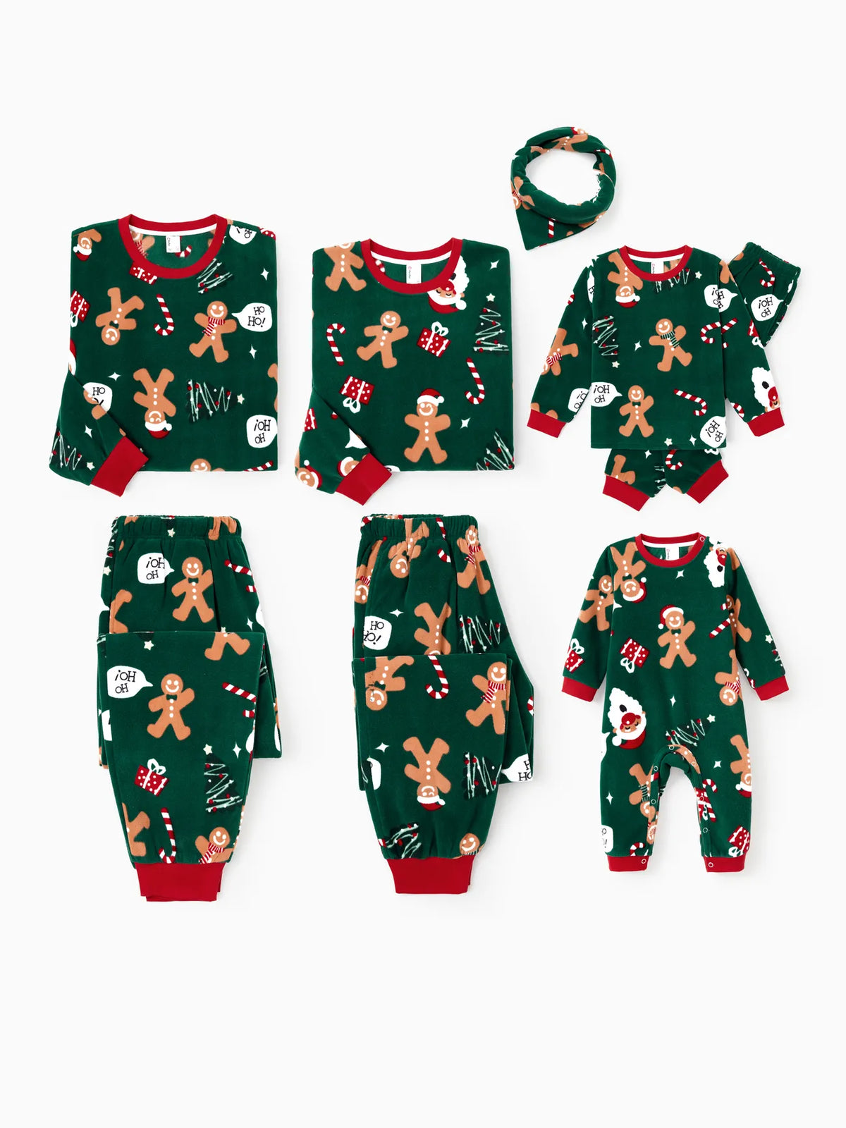 Weihnachts-Familienoutfit-Set mit Lebkuchen-Print