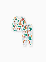 Conjunto familiar a juego con estampado de árbol de Navidad