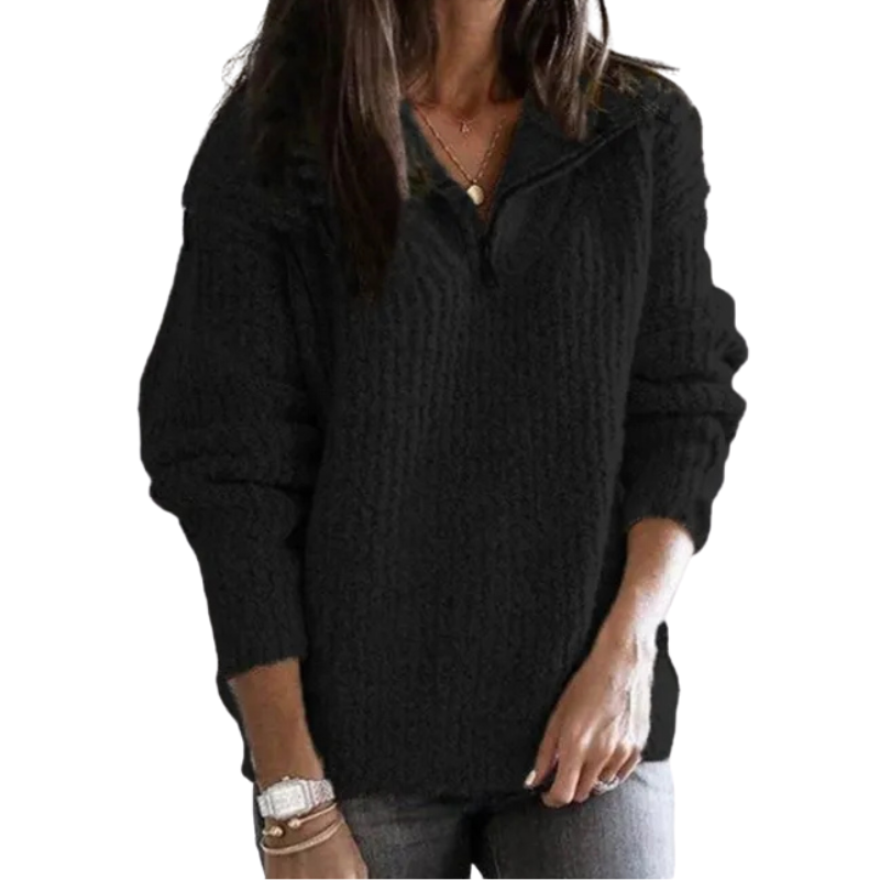 Classic Quarter Zip Knit Sweater