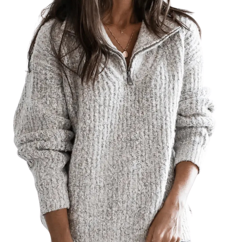 Classic Quarter Zip Knit Sweater