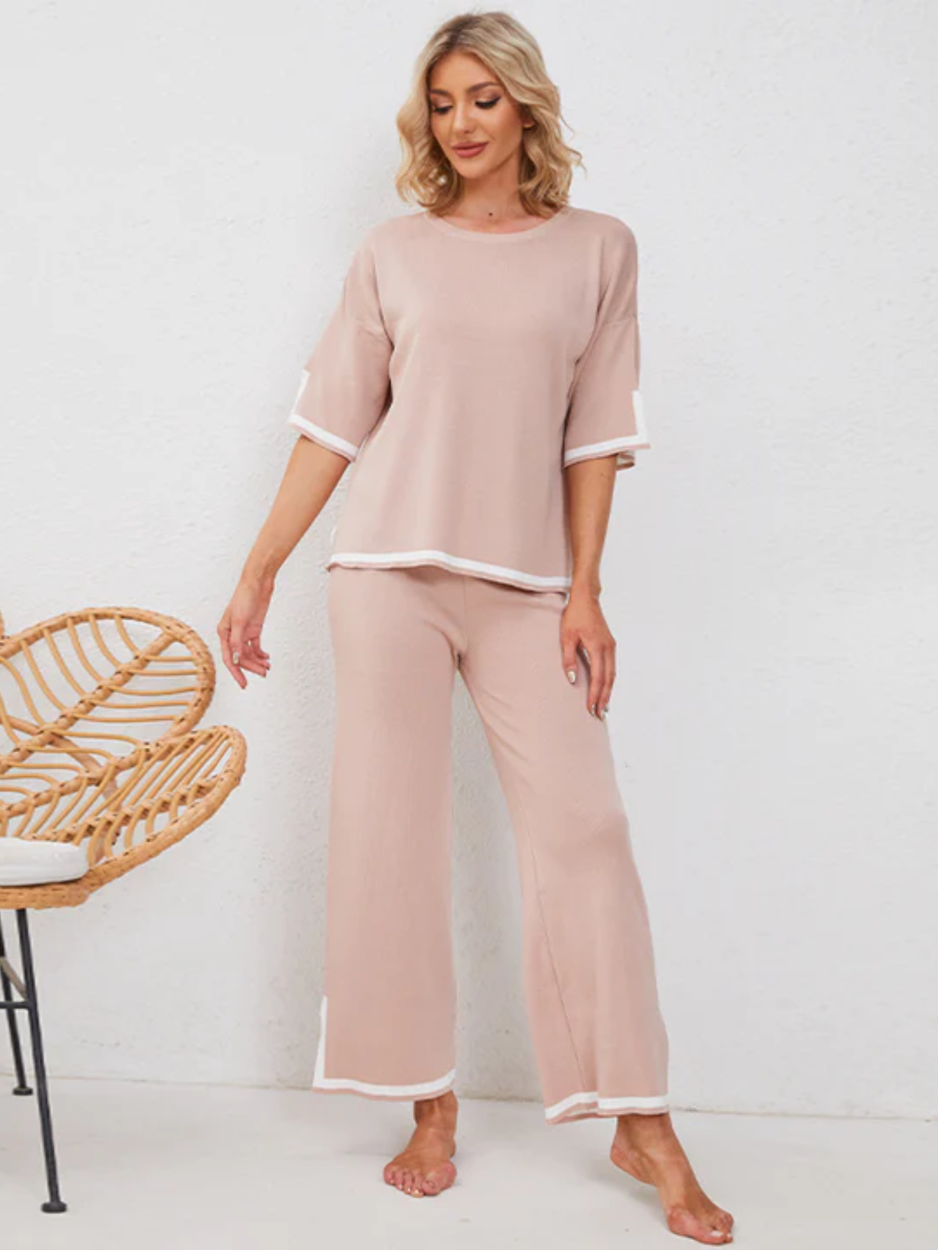 Classy Elastic Knit Lounge Set