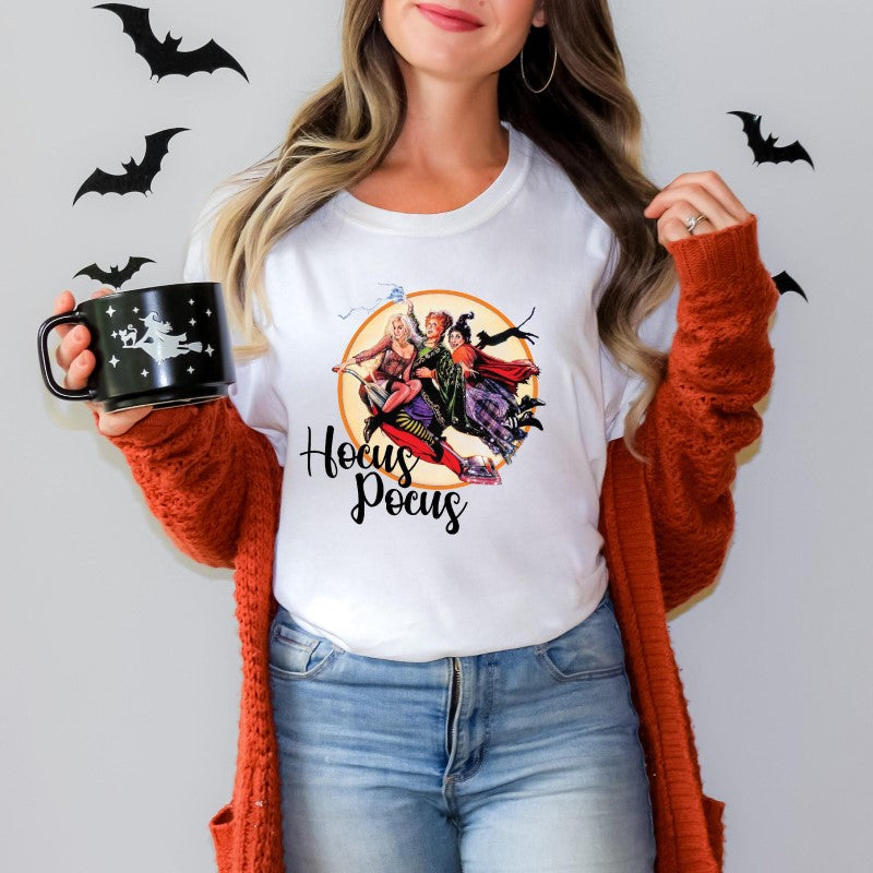 Camisa cómoda con estampado de Halloween Hocus Pocus