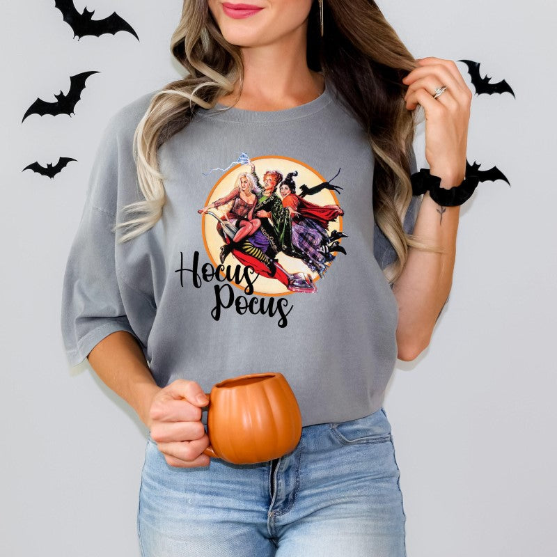 Camisa cómoda con estampado de Halloween Hocus Pocus