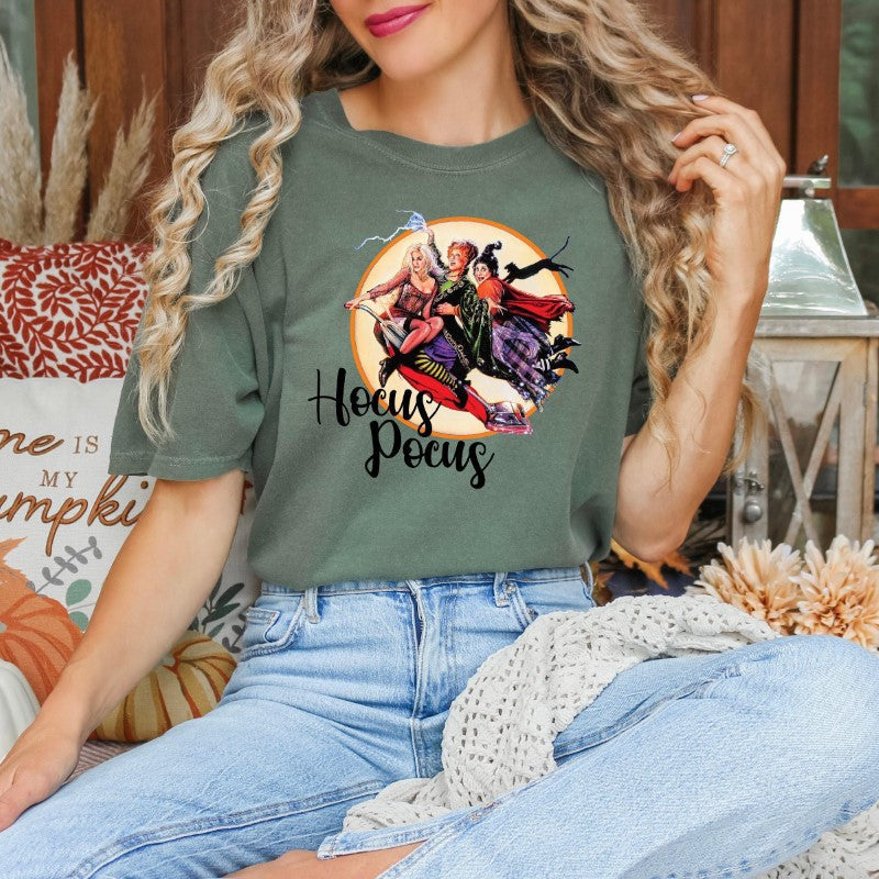 Camisa cómoda con estampado de Halloween Hocus Pocus