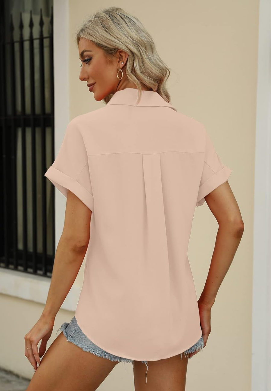 Camisas elegantes de manga corta