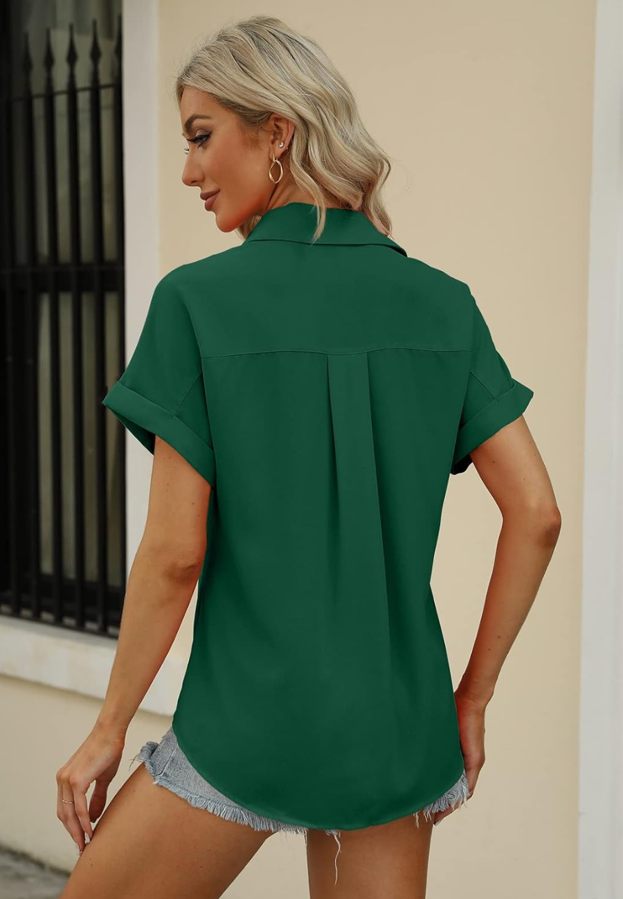 Camisas elegantes de manga corta