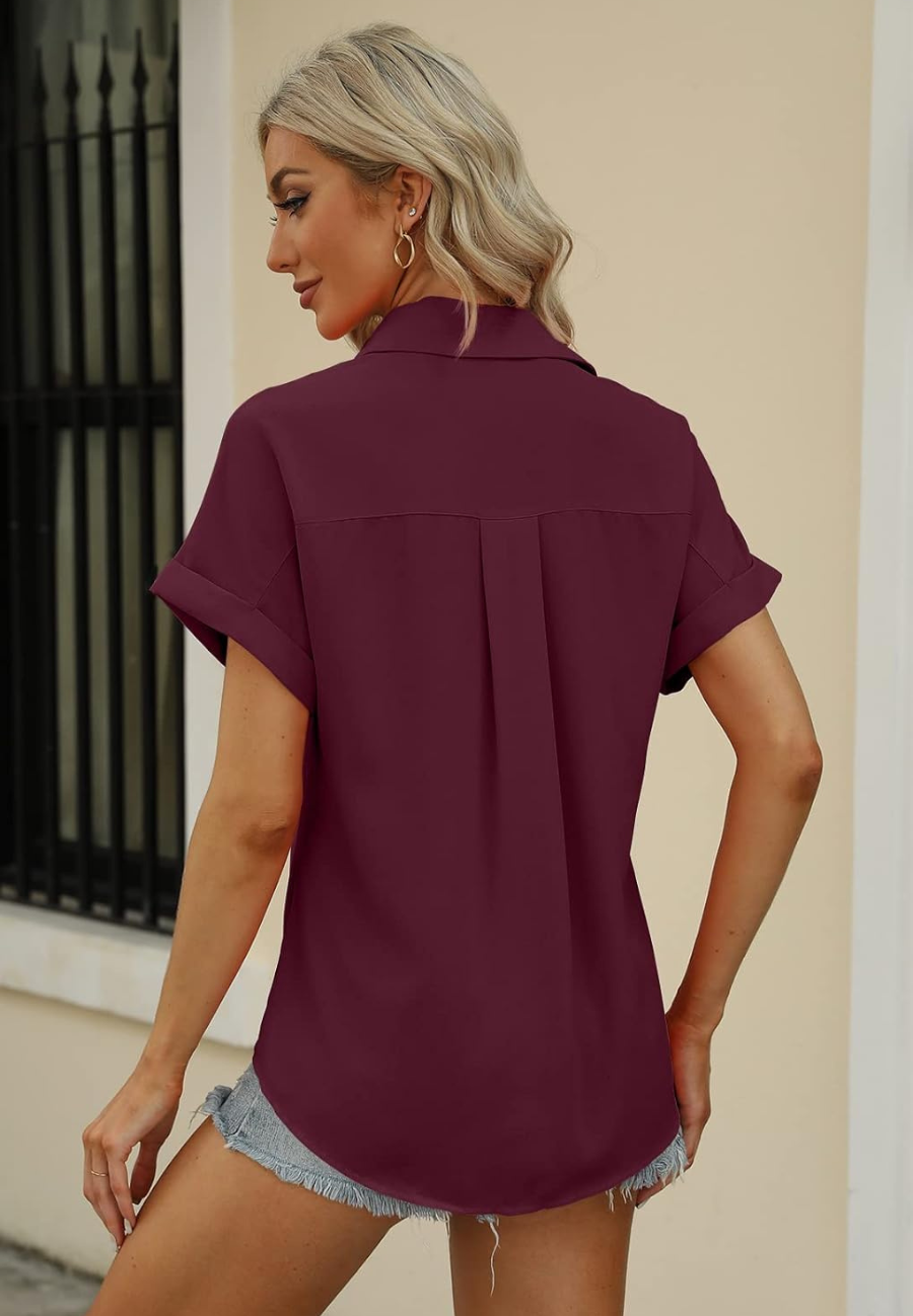 Camisas elegantes de manga corta