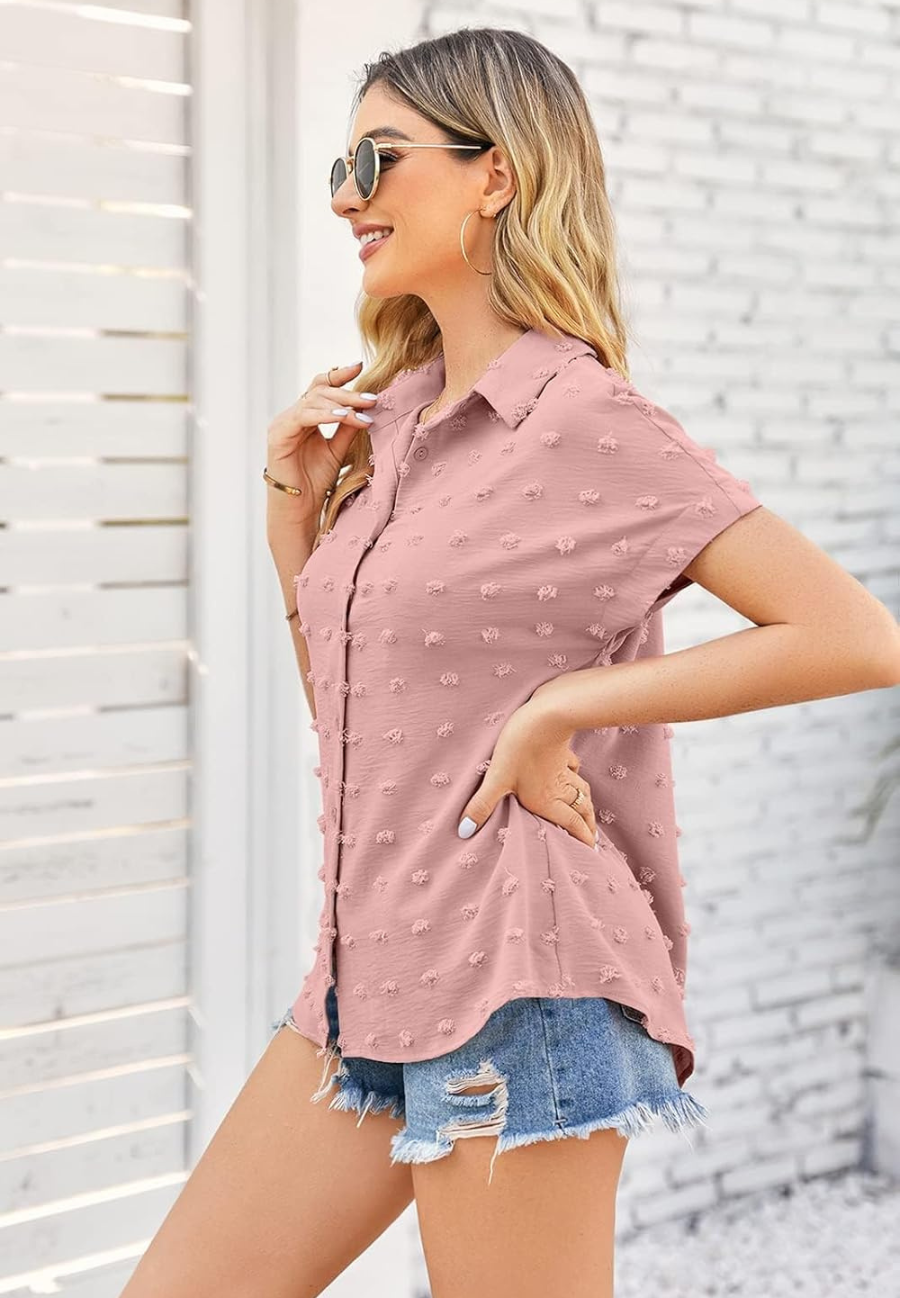 Camisas elegantes de manga corta