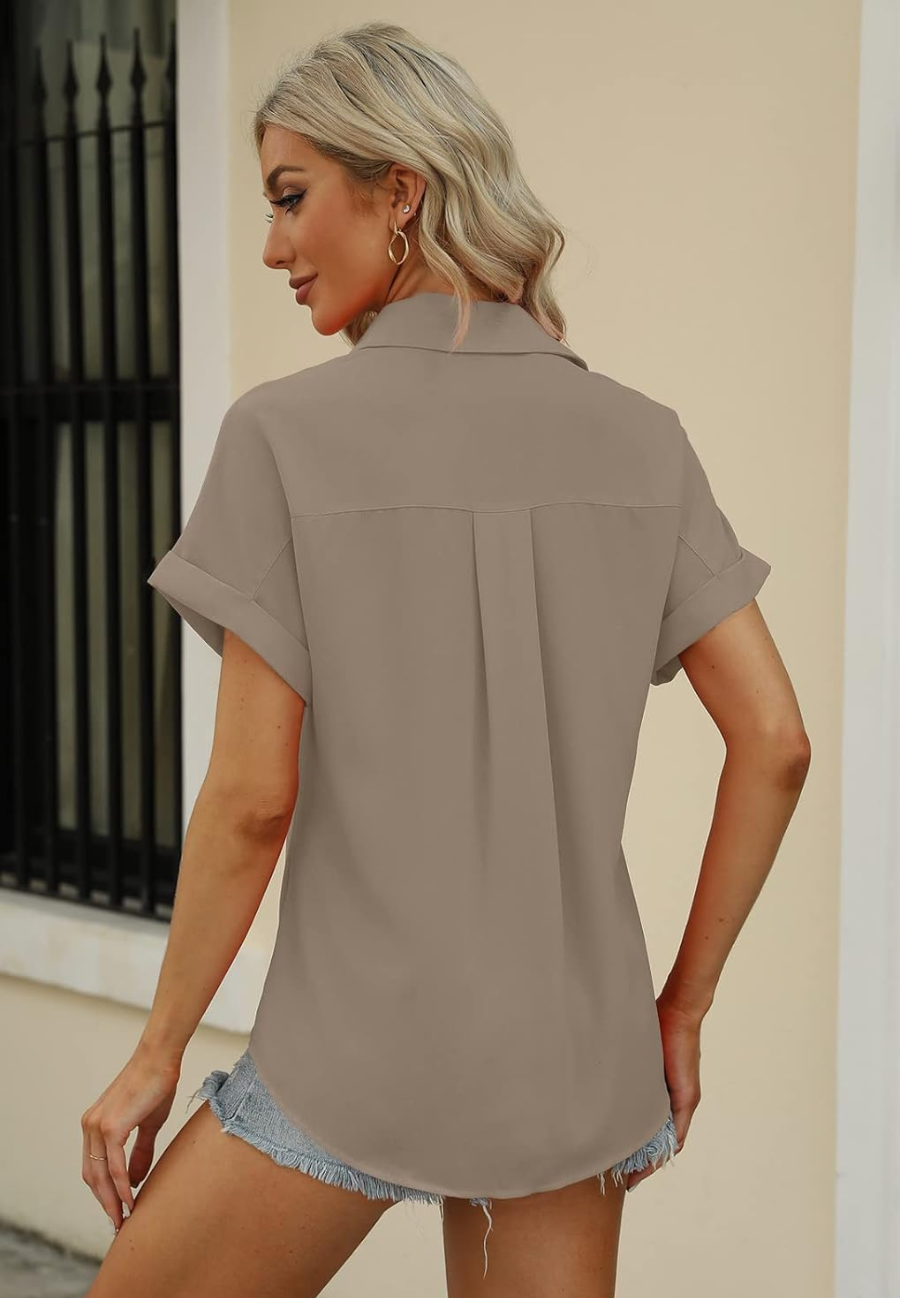 Camisas elegantes de manga corta