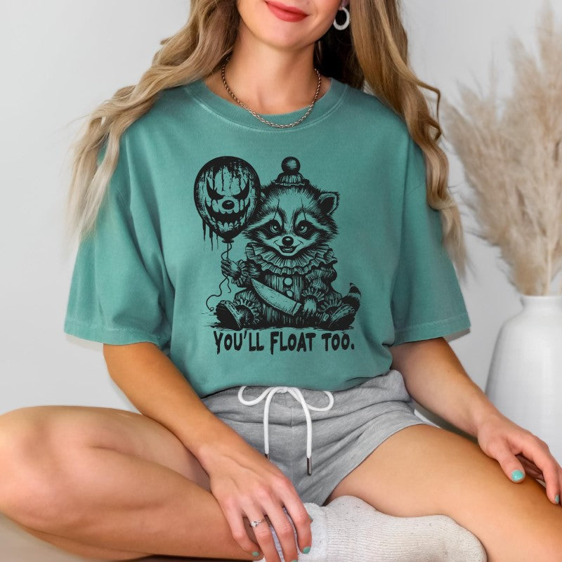 Camiseta de Halloween de mapache flotante