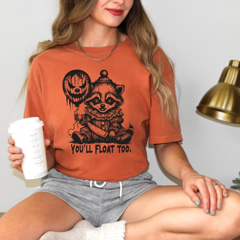 Camiseta de Halloween de mapache flotante