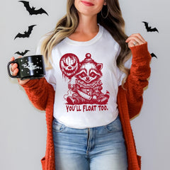 Camiseta de Halloween de mapache flotante