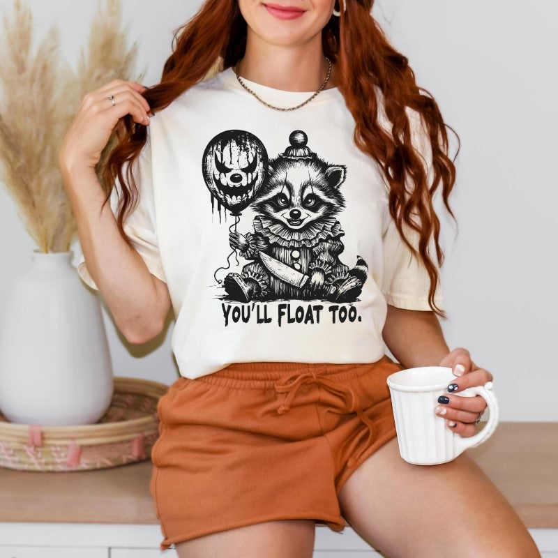 Camiseta de Halloween de mapache flotante