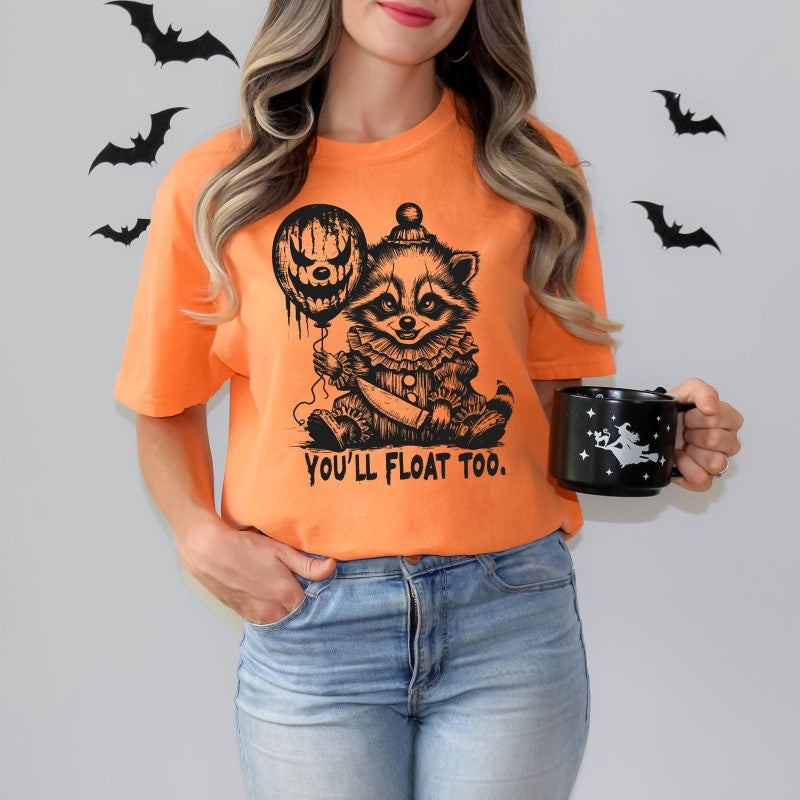 Camiseta de Halloween de mapache flotante