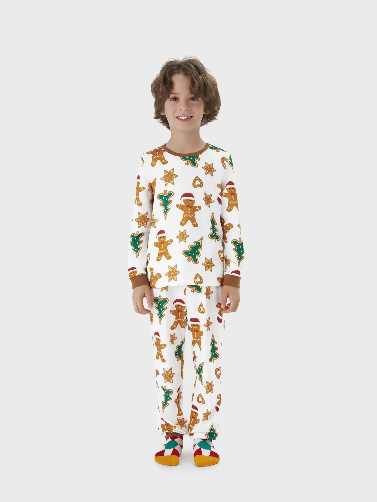 Gingerbread Printed Family Matching Pajama Set