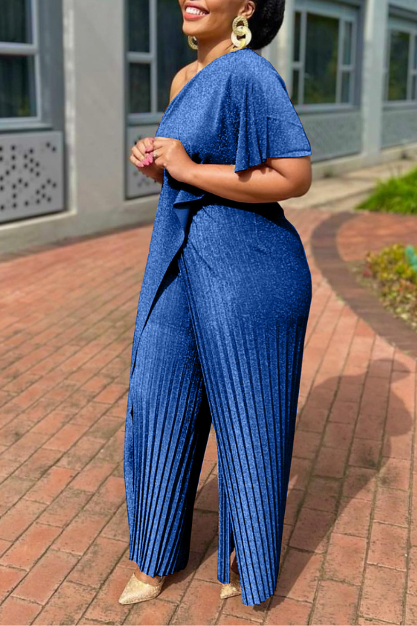 Glitter Pleated Jumpsuit