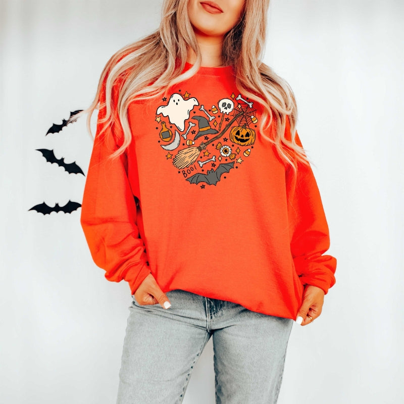 Sudadera con estampado de garabatos de Halloween