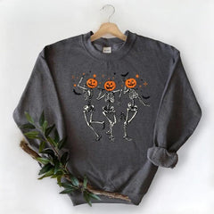 Bequeme Sweatshirts mit Halloween-Kürbistanz-Aufdruck