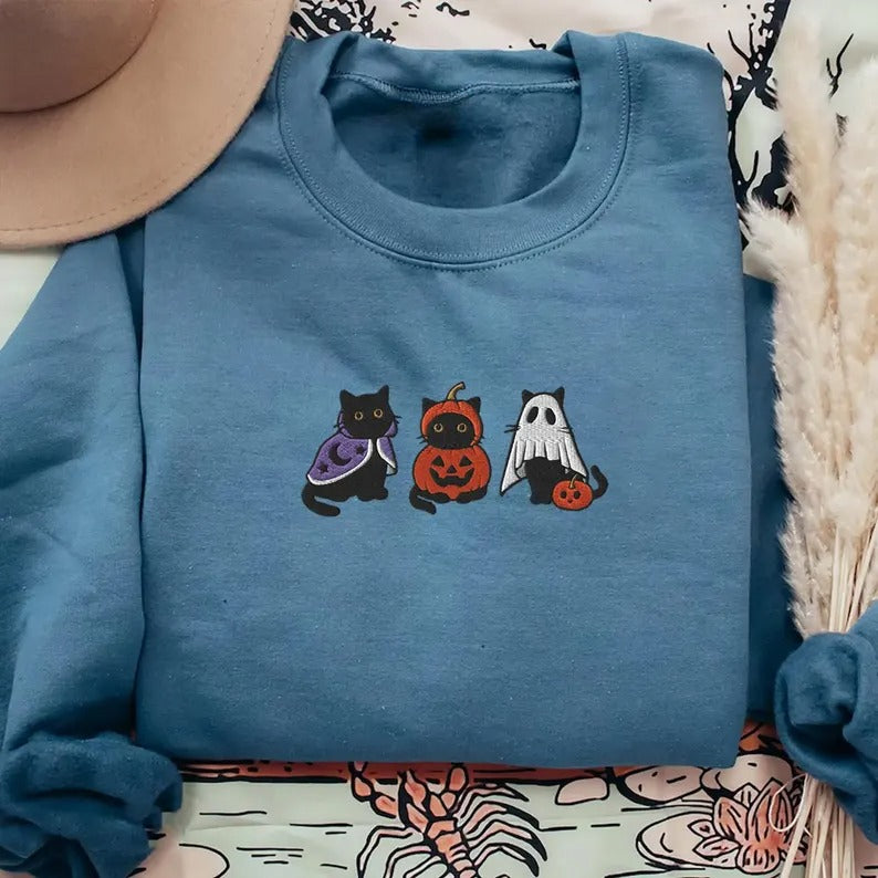 Sudaderas bordadas cómodas con temática de Halloween