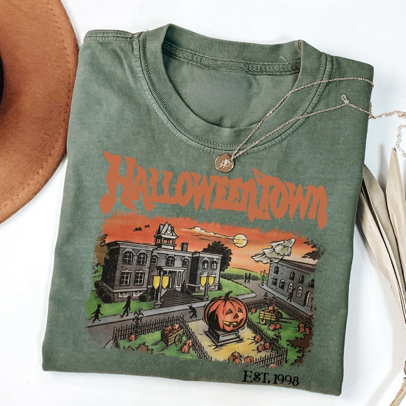 Halloweentown University Retro Halloween Grafik T-Shirt