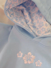 Sudadera con capucha con estampado de hibisco
