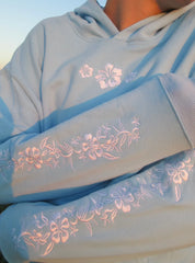 Sudadera con capucha con estampado de hibisco