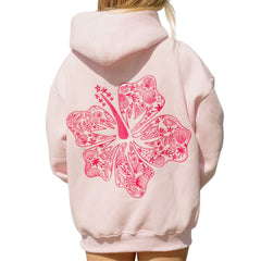 Sudadera floral extragrande de manga larga