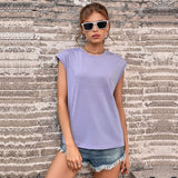 Shoulder Pad T-Shirt Tank Tops