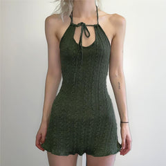 Halter Neck Ruffled Mini Dress