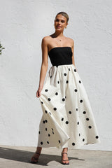 Patchwork-Wickelkleid mit Polka Dot-Print