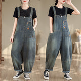 Call Me Crazy Denim High Waist Overall Dungarees