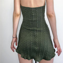 Halter Neck Ruffled Mini Dress