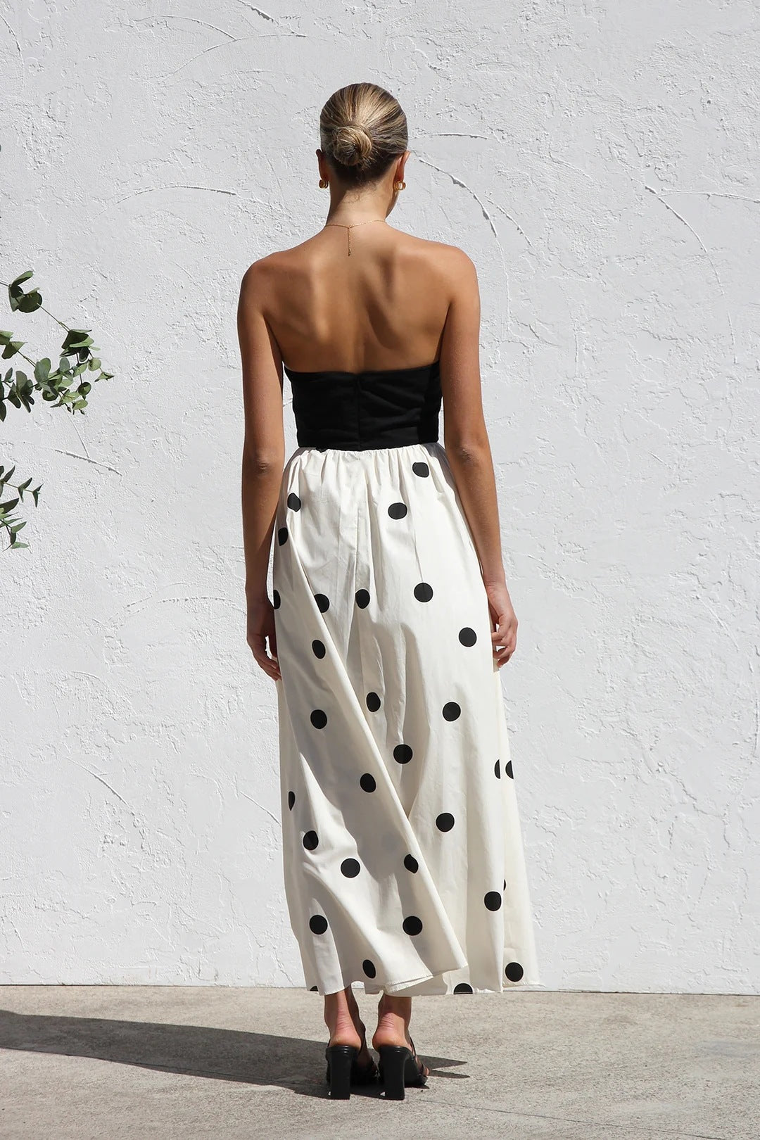 Patchwork-Wickelkleid mit Polka Dot-Print