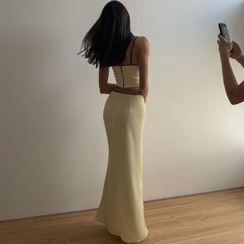 Camisole Lace Maxi Skirt Suit
