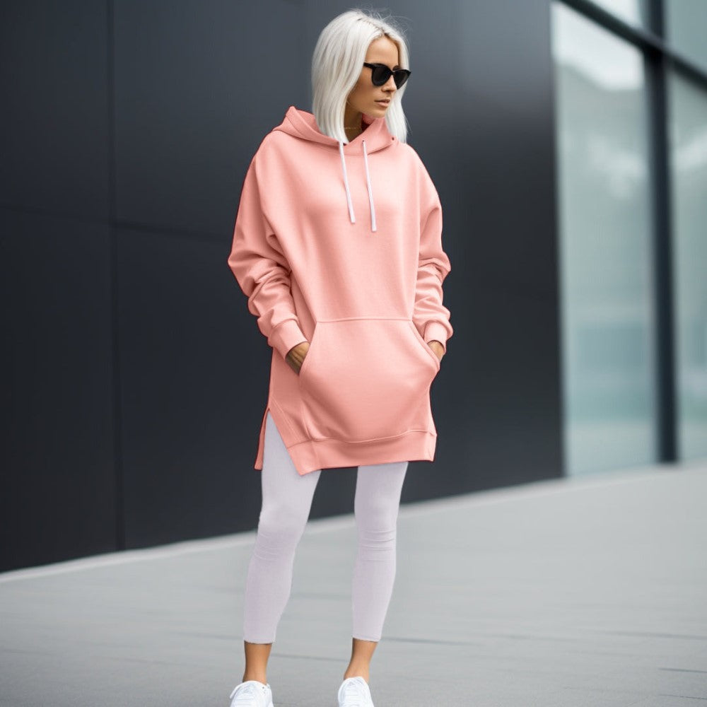 Übergroßes weiches Hoodiekleid 