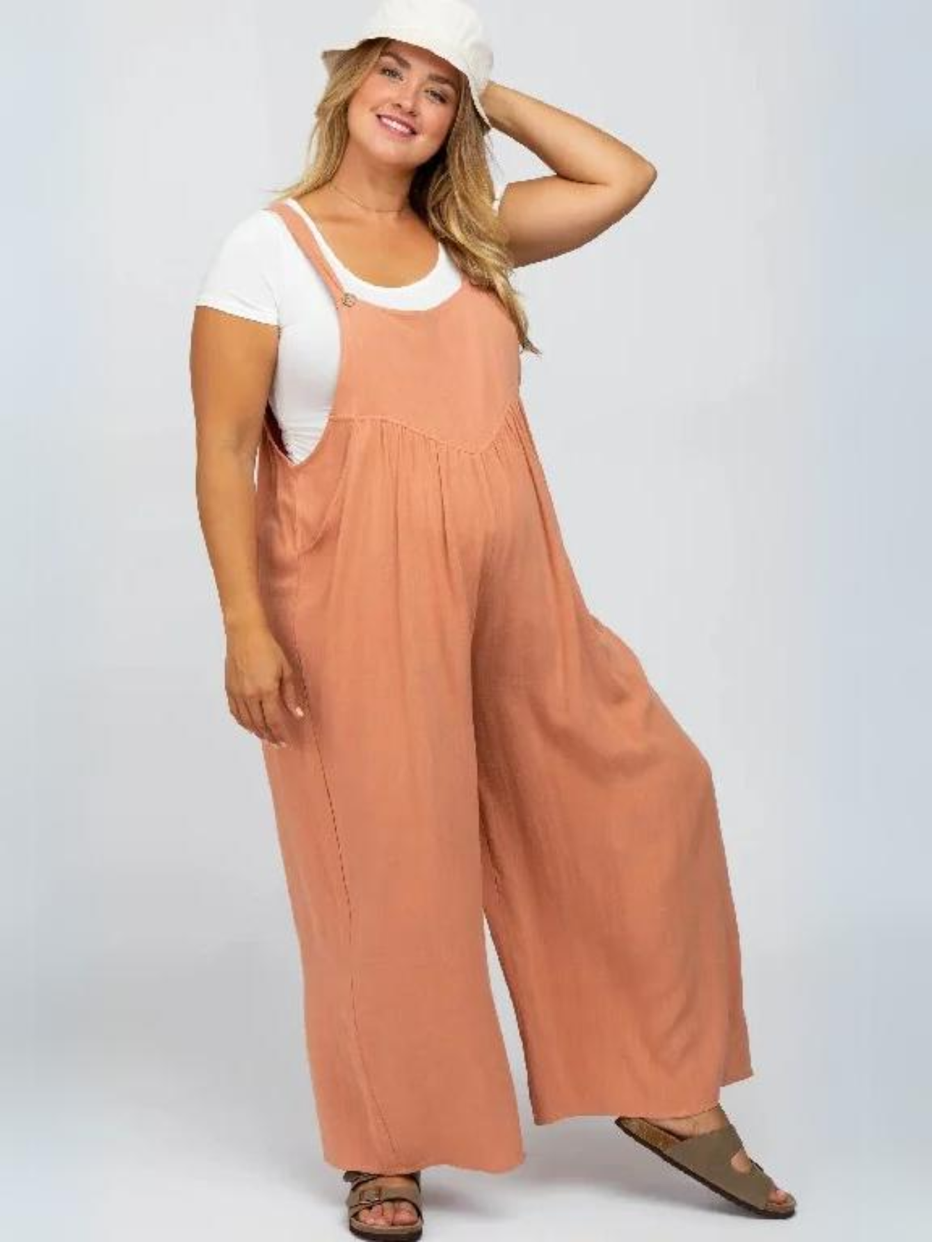 Plus Size Wide Leg Overalls Jumpsuit