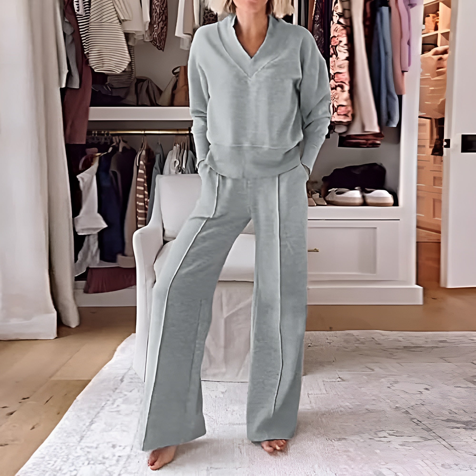 Lässiges zweiteiliges Pullover-Set mit Hose