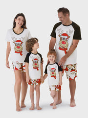 Conjunto de pantalones cortos a juego con la familia de renos