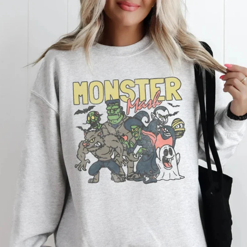 Bequeme Sweatshirts im Retro-Halloween-Stil