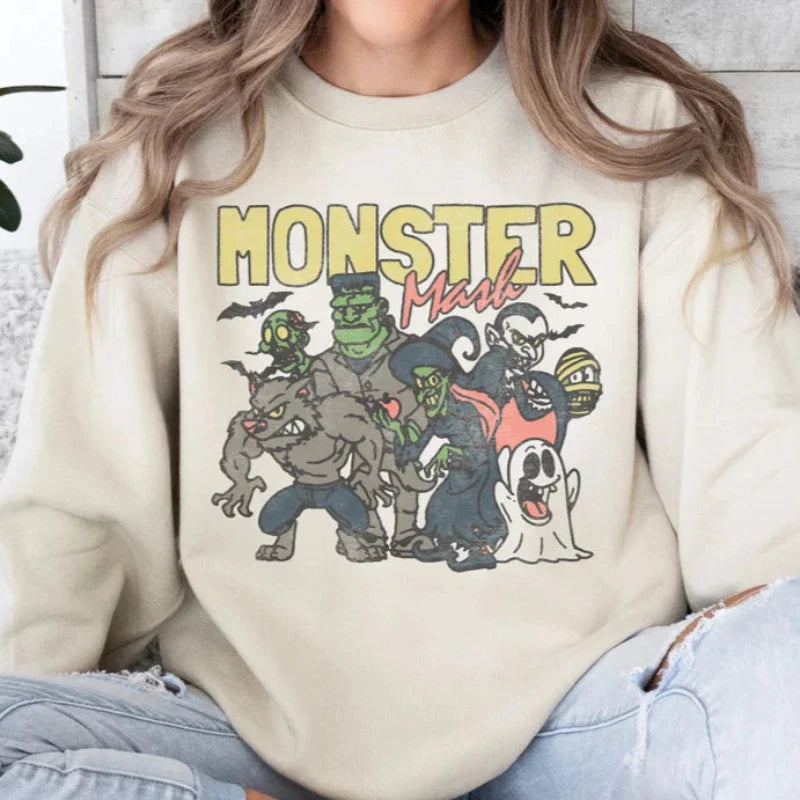 Bequeme Sweatshirts im Retro-Halloween-Stil