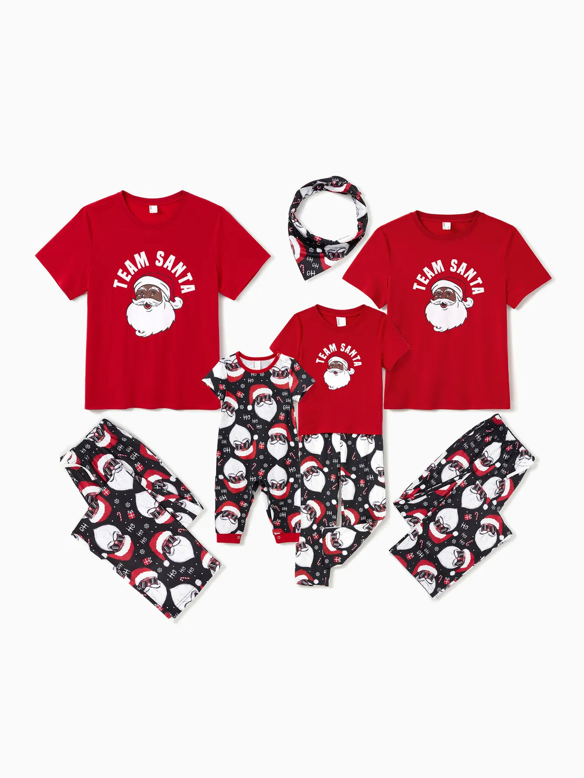 Passendes Familien-Pyjama-Set mit Weihnachtsmann-Grafik