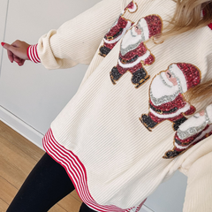Pullover-Outfit mit Weihnachtsmann-Streifenmuster 