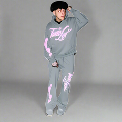 Artistic Graphic Hoodie And Jogger Set