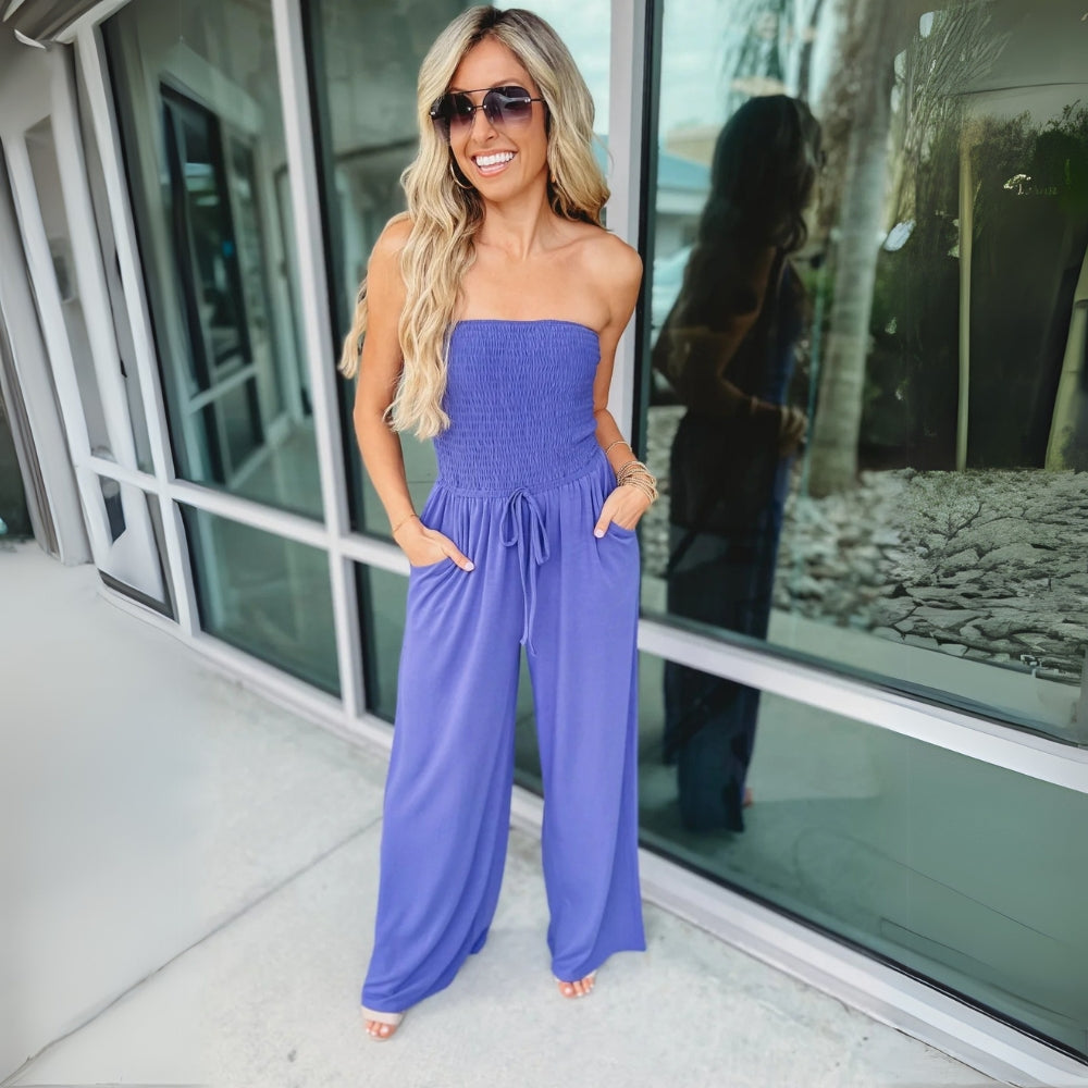 Adjustable Fit Versatile Smocked Jumpsuit